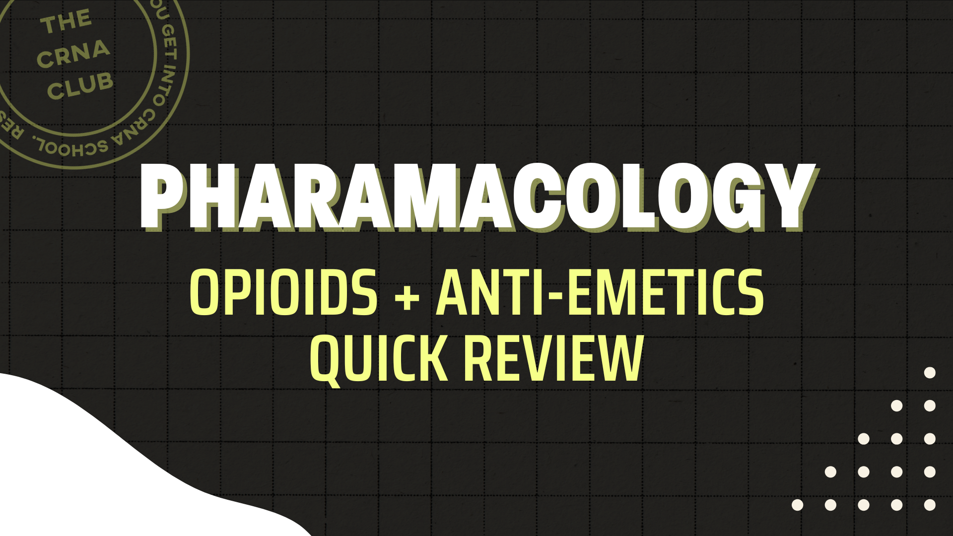 OPIOIDS + ANTI-EMETICS QUICK REVIEW