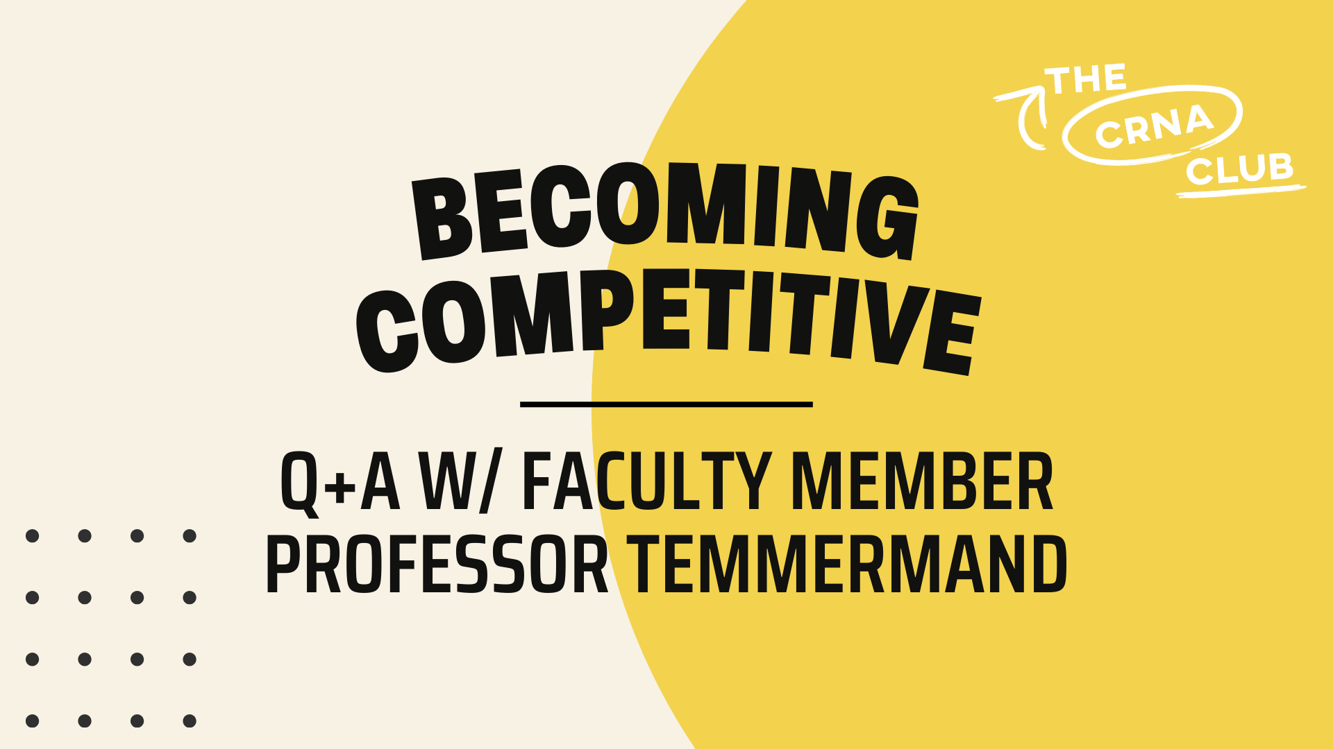 Q+A W/ FACULTY MEMBER PROFESSOR TEMMERMAND